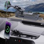 SwiftGaze Stainless Steel Phone Mount for 2019+ Ram 1500/2500/3500/TRX/Classic, Wireless Charging Magnetic & Clamp Dual Heads, All-Metal Shakeproof Unique America Flag Design OEM Screw Dash Install