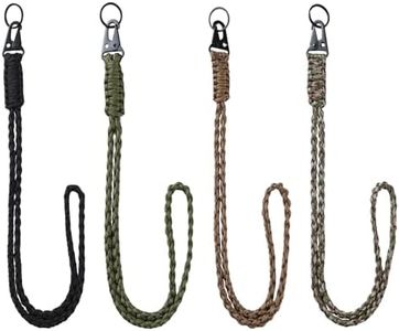 4 Pcs Heavy Duty Lanyard Keychain Paracord Lanyard Keychain Braided Neck Lanyard with HK Clip Key Ring for Wallet