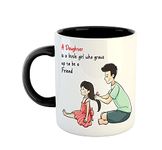 ASHVAH A Daughter is a Little Girl Who Grows up to be a Friend Ceramic Coffee Mug - Best Gift for Father, Daughter on Birthday/Fathers Day - Black