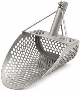 Sand Scoop for Metal Detecting Heavy Duty | Metal Treasure Hunting Digging Tool Shovel | Stainless Steel Hexagon Shaped Holes Detector for Finding Beach Gold | 2 mm