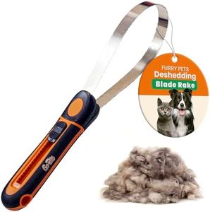 GoPets Deshedding Blade Dogs Cats Adjustable Professional Quality Grooming Tool Reduce Shedding 95%. 14 in Comb Rake Effective Fast Brush