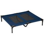 PawHut D1-0239 36" x 30" Elevated Dog Cat Bed Cooling Cozy Camping Sleeper with Center Support, Blue and Black