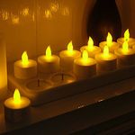 GOYAL® Rechargeable 12 LED Flameless Flickering Candle Tealight with Charging Port and The Charger (Set of 12).