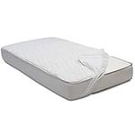 Beautyrest Kids Silver DualCool Technology Fitted Baby Crib Mattress Pad Cover | Waterproof | 52” x 28” | Machine Washable, White.