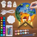 Rylan Paint Your Own Moon Lamp Kit, 5.9 Inch 16 Colors with Remote Control, Arts and Crafts for Boys, Girls, Kids, and Women, Birthday Gift and Decompression Toy