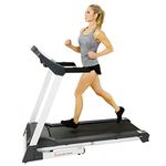 Sunny Health & Fitness SF-T7515 Smart Treadmill with Auto Incline, Speakers, Bluetooth, LCD and Pulse Monitor, Phone Function, 240 LB Max Weight, Grey