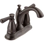Delta Faucet Linden Centerset Bathroom Faucet, Oild Rubbed Bronze Bathroom Sink Faucet, 2 Handle Bathroom Faucet, Diamond Seal Technology, Metal Drain Assembly, Venetian Bronze 2593-RBMPU-DST