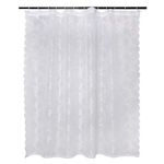 DII Oceanique Elegant, Modern Flower Blossom Lace Design, Water & Wrinkle Resistant, 100% Polyester, Machine Washable Shower Curtain, 72x72, White