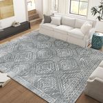 jinchan Area Rug Living Room Rug 8x10 Washable Rug Large Boho Soft Rug Geometric Accent Rug Contemporary Soft Rug Indoor Non Slip Carpet Bedroom Dining Room, Moss Grey