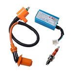 New Pack of Racing Ignition Coil + 5 Pins Cdi Box + 3 Electrode Spark Plug for Chinese Made 50c 70cc 90cc 110cc 125cc Dirt Bike Atv Go Kart Chopper Pocket Bike