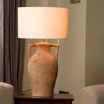 DREAMY WALLS Table Lamp Terrazzo Collection 26.5" Terracotta Lamps for Home Decoration, Living Room, Bed Side Lamp, Luxurious Beautiful Lamp for Bedroom, Brown