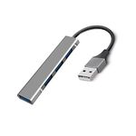 axGear Aluminum 4 Port USB 3.0 Hub 5Gbps High Speed Mini Portable Adapter for PC Laptop