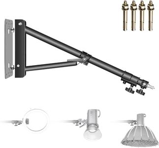 Neewer Support Mural Bras de Fixation Triangle pour Photographie en Studio Lampe Strobe Monolight Softboxes Parapluies Réflecteurs, Rotation Flexible 180 degrés, Longueur Maxi de 180 cm (Noir)