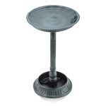 Alpine Corporation TIZ112 Alpine Plastic Outdoor Decor for Garden, Patio, Deck, Porch-Green Birdbath with Planter Pedestal, 25 Inch Tall, Turquoise