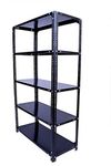 Menage® Slotted Angle Rack with Shelf Shelving Unit Multipurpose Rack(Black) (5 Shelf, 72 X 42 X 12 Inch)(22 Gauge Shelves,16 Gauge Angles)