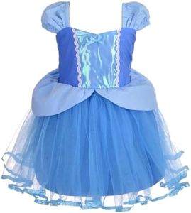 Dressy Daisy Princess Tulle Dress Fancy Party Costume Halloween Birthday Outfit for Toddler Girls Size 3, Blue 107