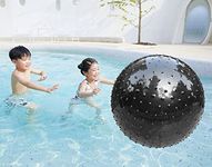 penepico Large Sensory Massage Ball for Kids, 33.5" 85CM Bouncy Exercise Ball, Big Inflatable Ball with Tactile Spikes, Outdoor Ball Pool Ball Yoga Ball, Large Beach Ball (1 Set Black Ball)…