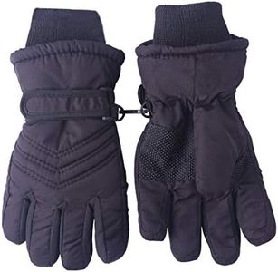 kimmyku Waterproof Snow Winter Gloves For Toddler Kids boy Girls ， Toddler Children Kids Waterproof Gloves For Ski Driving Windproof Black 3-4-5-6-7-8 years