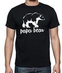 Funchious Papa Bear, Best Dad Gift, Father's Day, Birthday Present Men's T-Shirt (Medium, Black)