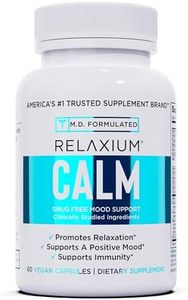 Relaxium Calm, Non-Habit Forming, Stress & Mood Support Supplement, Elevate Mood & Boost Relaxation with Ashwagandha, 5-HTP, GABA, Made in USA (60 Vegan Capsules, 30 Day Supply)
