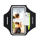 Cell Phone Armband Running Phone Holder for iPhone 15 Pro Max 14 Plus 13 12 11 XS XR 8 7 Samsung S23 S22 Up to 6.9", Running Armband with Zipper Pouch, Sport Arm Bands Bag Key Pocket & Card Slot