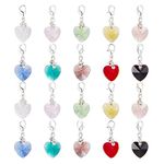 SUNNYCLUE 1 Box 50Pcs Stitch Markers Crochet Stitch Marker Cute 0.2/pc Crystal Heart Bead Charms Clip On Removable Lobster Clasp Charm Locking Knitting Markers for Weaving Sewing Knit Quilting