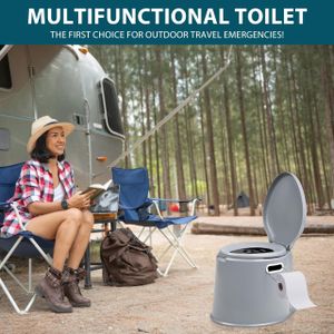 Denny 6L Portable Toilet – Grey, Compact Travel Camping Toilet