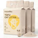 FUKUMARU Tofu Cat Litter - Natural Unscented, Dust Free, Flushable, Quick Clumping, Lightweight, Low Tracking Pellets, Effective Odor Control - 18 LBS (3 Packs)