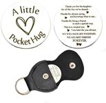 Best Friends Gifts Pocket Hug for Women Men Thank You for the Laughter Pocket Hugs for Best Friends Christmas Birthday Gifts for BFF Bestie Pocket Hug Tokens with PU Leather Keychain