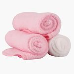 D.A.Y. Republic 3 Pack Microfiber Super Soft Baby Face Cloths, 28 x 28cm Washable & Reusable Unscented Flannels, Multipack Pink and White, Ideal for Wiping and Cleaning Hands and Face (Pink)