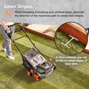 VonHaus 1800W Artificial Grass Brush – Electric Lawn Sweeper