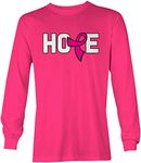 Tcombo Hope Pink Ribbon - Breast Cancer Awareness Unisex Long Sleeve Shirt - Pink - XL