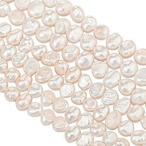 2 Strands Freshwater Pearl Beads Natural Genuine Freshwater Cultured Pearl Irregular Pearl Beads Freshwater Pearl Beads for Jewelry Making (4-5 mm 5-6 mm,White)