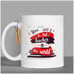 Jhingalala Gift for Teachers I Happy Teachers Day Printed Ceramic Coffee Mug 325 ml I Teachers Day Gift for Sir Madam I Coffee Mug for Teacher Gift (Beat Teacher in World)