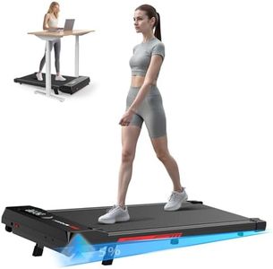 bigzzia Walking Pad Treadmill with Incline, Portable Treadmills Under Desk 8km/h, Running Machines for Home Small, with LED Display, Remote Control, 145kg Capacity, No Assembly (Black)