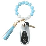 Weixiltc Keychain Wristlet for Women, Silicone Bead Bracelet Key Ring Girl, Key Chain Holder for Car Keys, #-Dove of Peace, One Size
