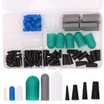 130pcs High Temp Silicone Rubber End Cap and Tapered Stopper Plug Assortment Kit Powder Coating Paint Masking Supplies