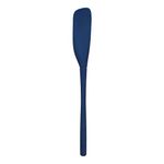 Tovolo Flex-Core All-Silicone Long-Handled Jar Scraper Spatula Angled Turner Head, Kitchen Tool with Flat Back & Curved Front for Scooping & Scraping, Deep Indigo