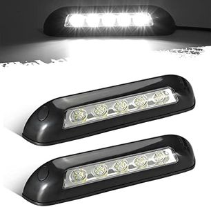 Partsam 2Pcs 8” RV Porch Lights 12V IP67 Waterproof Utility Strip Lights Bar Surface Mount for Motorhome Caravan Camper Boat Marine Black Housing