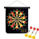 Larihk Retail Double Sided Professional Dart Boards for Adults and Kids, Man Cave Stuff Outdoor Game with 6 Magnetic Tip Darts, Indoor Leisure Sport in Office, Family (Magnetic Dart Board Game)