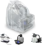 IndigoTempest9 Sand Filter Pump Cover for INTEX, Above Ground Pool Pump Cover, Sand Pool Filters Cover, Semi Transparent Frosted PVC