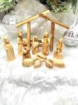 Christmas Nativity Set, 13 piece Smooth Top Stable Holy Land Olive Wood Nativity Set with Stable and Figurines, Nativity Sets for Christmas Indoor, Wooden Nativity set, Nativity Manger Scene