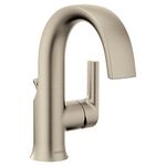 Moen S6910BN Doux One-Handle High Arc Laminar Stream Bathroom Faucet, Brushed Nickel