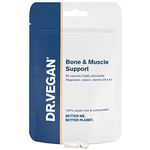 DR.VEGAN Bone & Muscle Support | 60 Vegan Capsules | Two-A-Day - 30 Day Supply| Including Calcium (Bisglycinate) 160mg, Magnesium (Citrate) 150mg, Vitamin K2 100µg, Vitamin D3 25µg (1000IU)