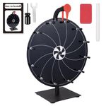 12 Inch Black Spinning Prize Wheel - Spinning Wheel with Stand,12 Slots Color Tabletop Roulette Spinner of Fortune, with Dry Erase Marker and Eraser for Trade Show, Carnival, Win Fortune Spin Games