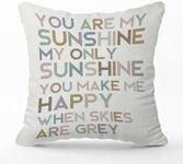 Qssfdgg 18x18 Inch Throw Pillow Cover, You are My Sunshine, Soft Decorative Pillowcases Sleeper Cushion Covers for Couch Bed Sofa, Ideal Cushion Covers Gift for Friends Family Colleagues - 24