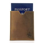 Leather Passport Holder, 5.1 x 4.25" / 13x10.8 cm - RFID Blocking Genuine Leather Slim Passport Wallet with Card Slots - Handmade Passport Pocket Sleeve - Ideal for Travel