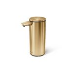 simplehuman 266 ml Sensor Pump, Touch-Free Rechargeable Liquid Soap Dispenser, Brass Stainless Steel, 2024 Model