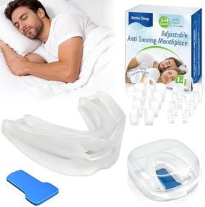 Anti Snoring Devices with 8 PCS Silicone Nose Dilators Anti Snoring Mouthpiece for Men Women-Effective Sleep Apnea Devices Anti Snore Mouth Guard to Enjoy Sleep, Snore Stopper to Stop Snoring
