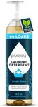 Puracy Liquid Enzyme Laundry Detergent -1,4 Dioxane Free, Natural, Scent-Free Gentle Laundry Detergent Liquid Concentrate Laundry Pouch with Stain Fighting Enzymes (Fresh Linen, 16 fl oz, 64 Loads)